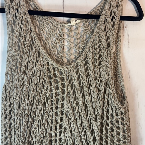 Eileen Fisher Taupe Knit Tank Top. Hand knit with Italian yarn - Picture 2 of 4